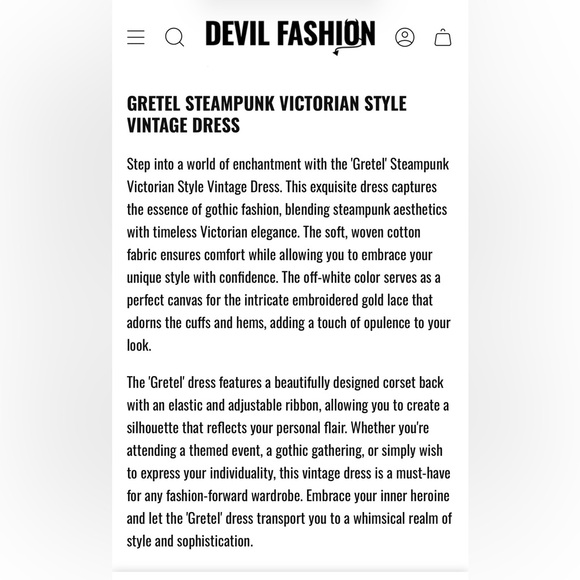 Devil Fashion Gretel Steampunk Victorian Style Vintage Dress - Picture 10 of 11
